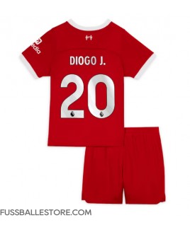 Günstige Liverpool Diogo Jota #20 Heimtrikotsatz Kinder 2023-24 Kurzarm (+ Kurze Hosen)